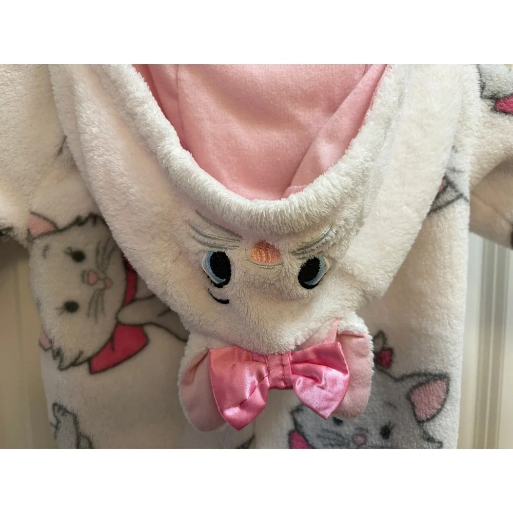 Disney Marie Aristocats Fleece Hooded Pajama Sleeper Costume Baby Size 2T